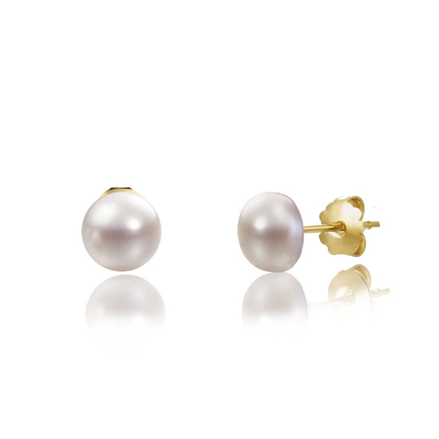 Elegant Gold-Plated Silver Stud Earrings With Timeless Pearl