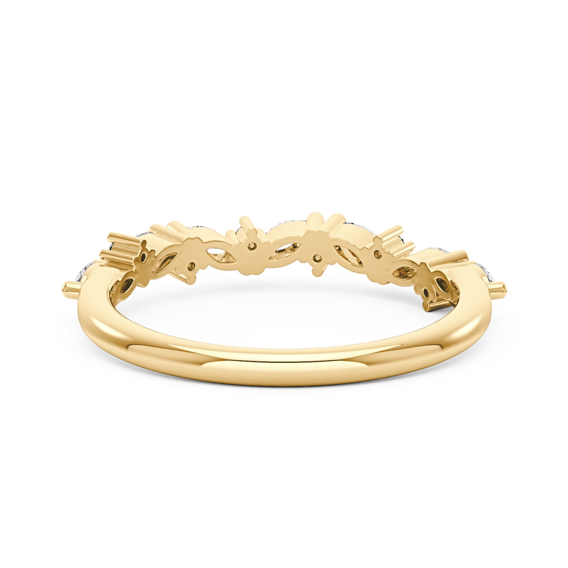 Nature Inspired Marquise Moissanite Half Eternity Band