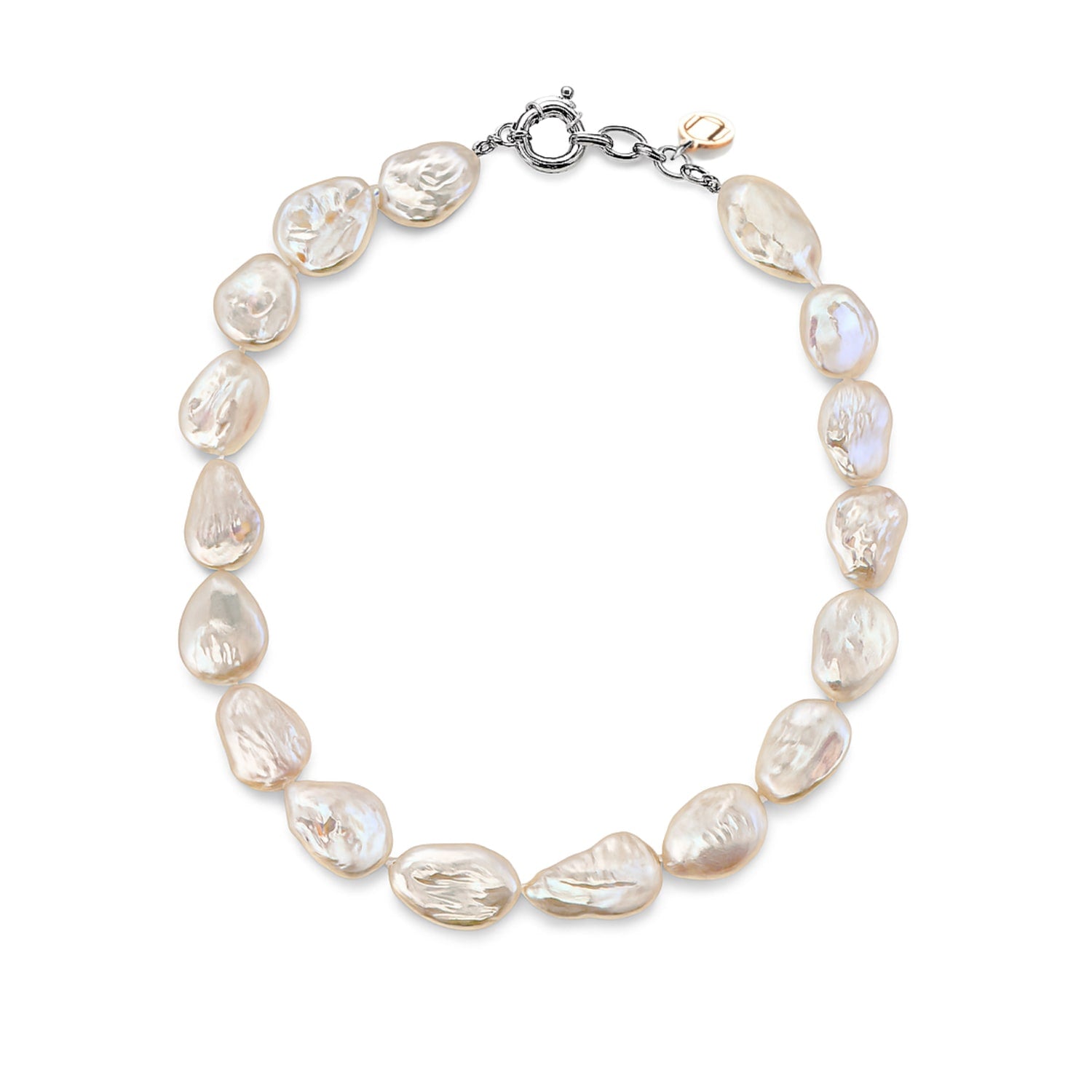 Elegant Long Necklace With Freshwater Cultured Baroque Pearls And Sterling Silver Lobster Clasp