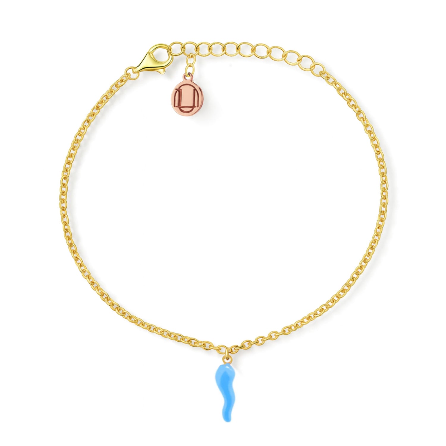 Elegant Sky Blue Horn Bracelet In Sterling Silver Or Gold Vermeil – Handcrafted In Italy