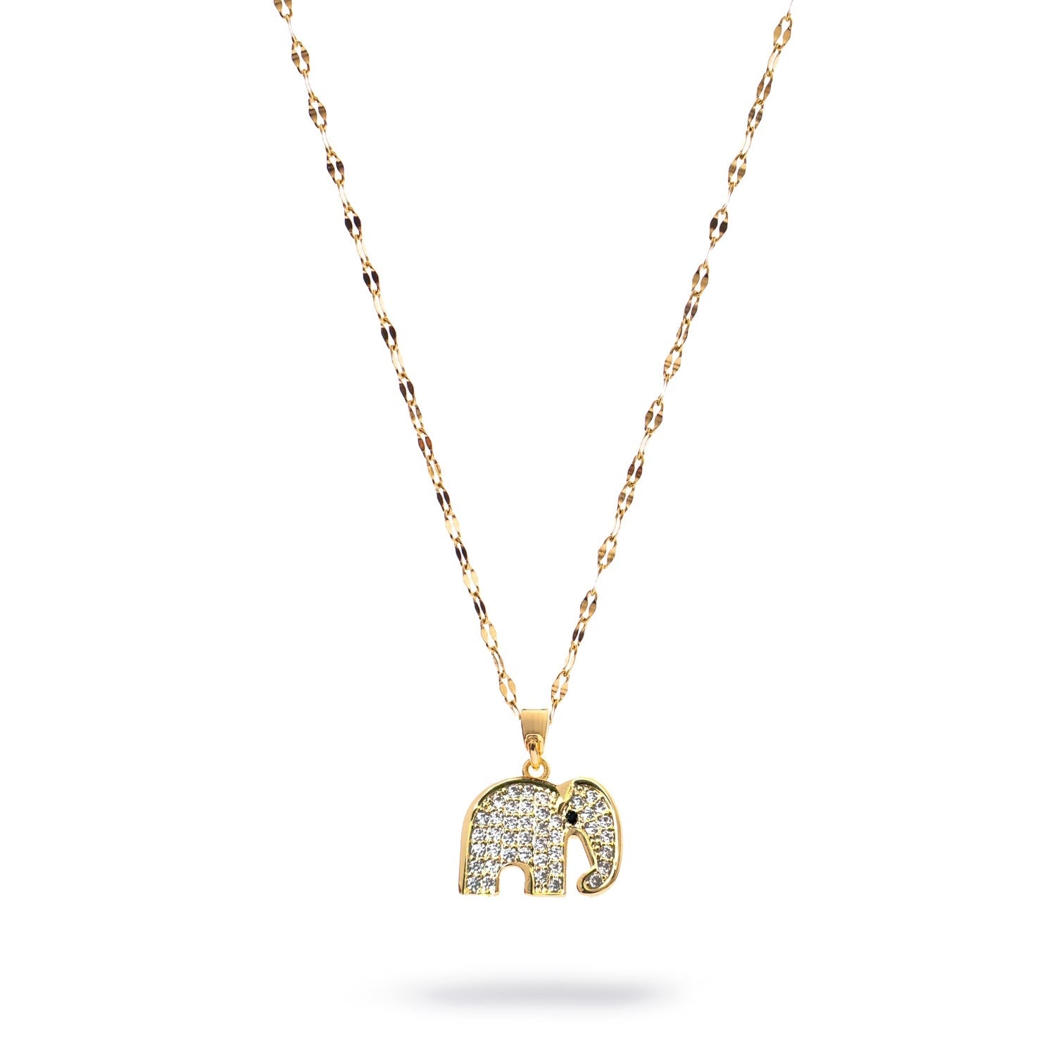 Elephant Blessing Diamond Necklace - Gold