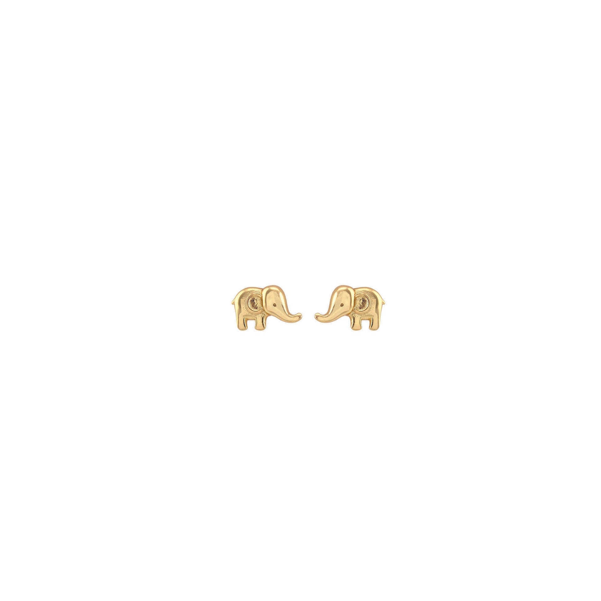 Elephant Stud Earrings - Gold Vermeil