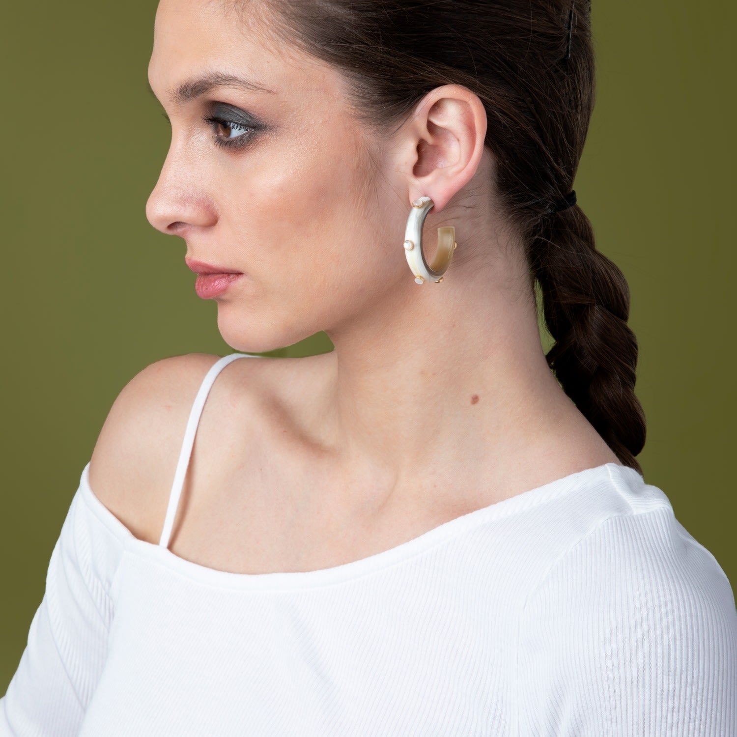 Eliza Hoops Mother Of Pearl White