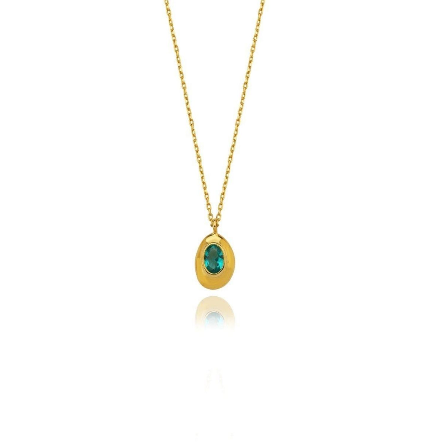 Ella Green Oval Necklace