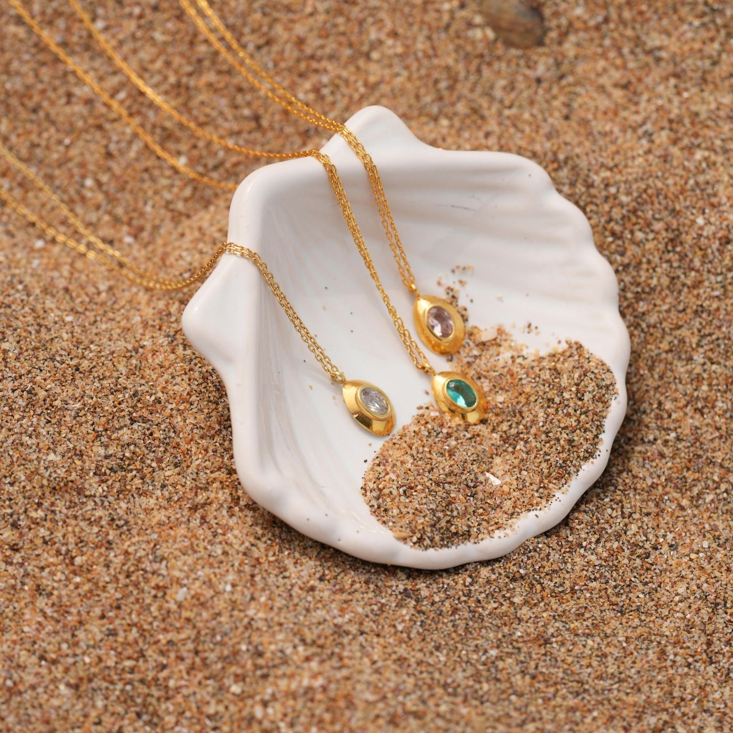 Ella Pink Oval Necklace