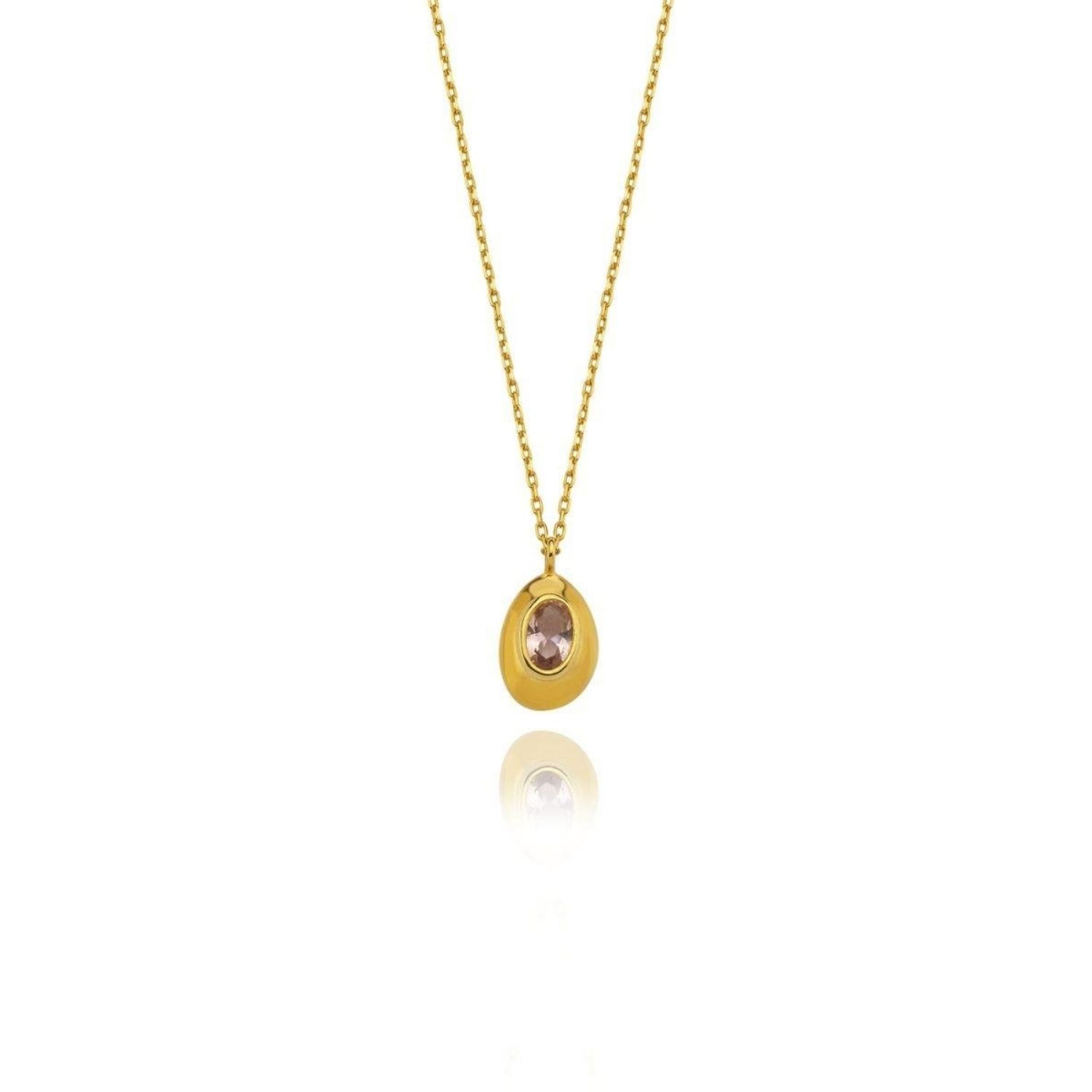 Ella Pink Oval Necklace