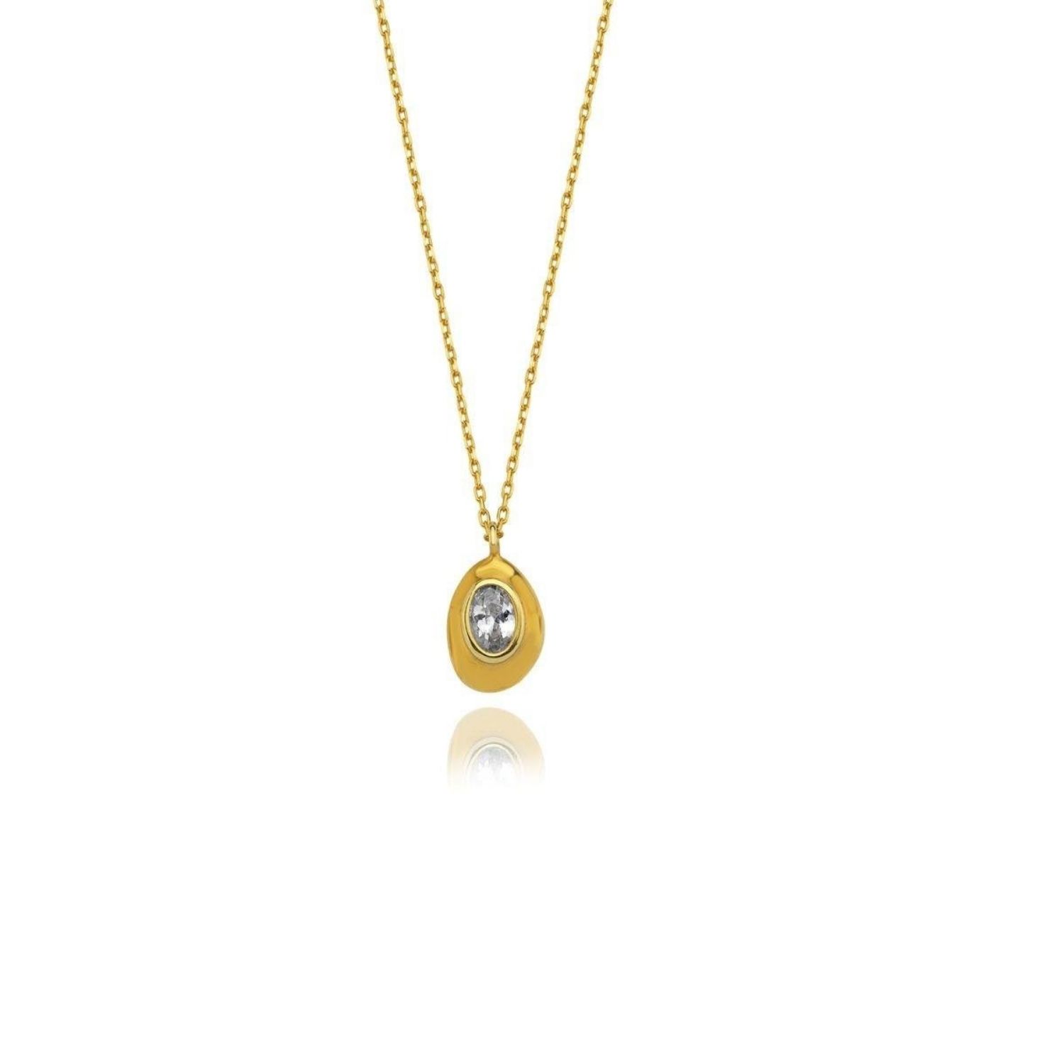 Ella White Oval Necklace