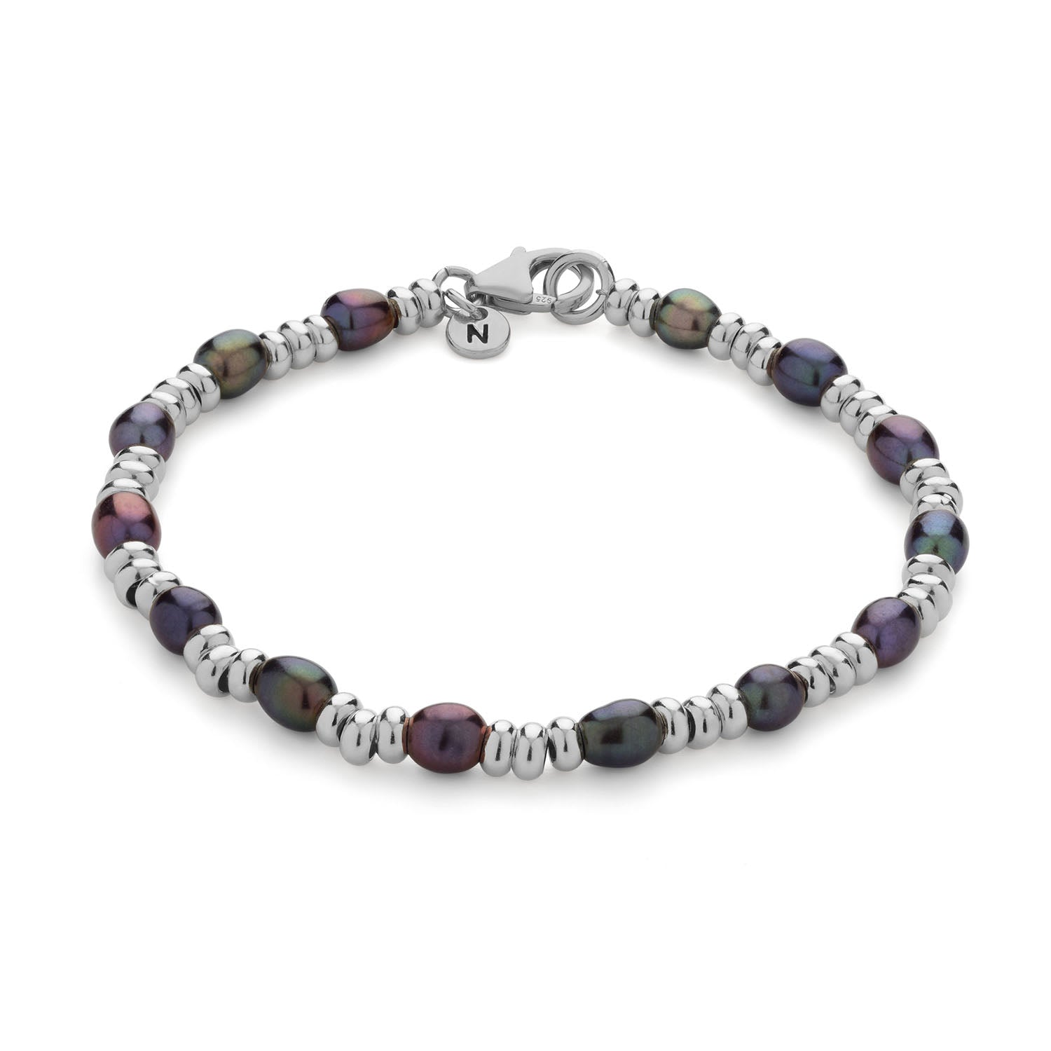 Ellen Gem Peacock Pearl Bracelet Sterling Silver