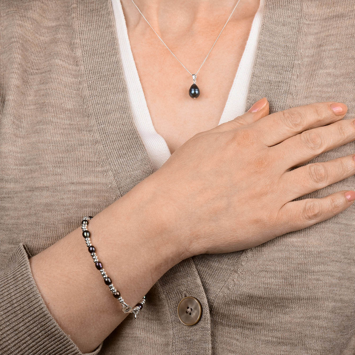 Ellen Gem White Pearl Bracelet Gold Plated Sterling Silver