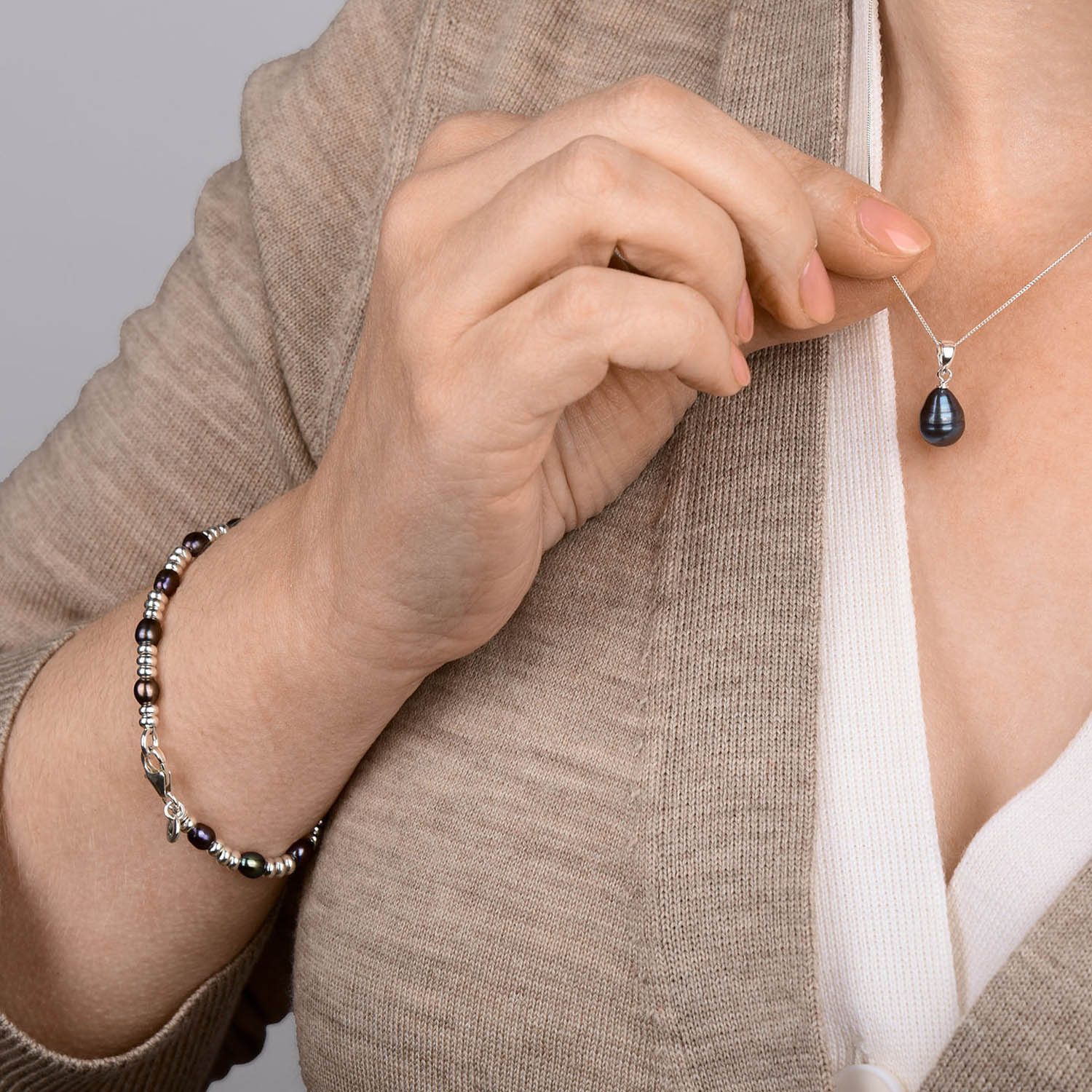 Ellen Gem White Pearl Bracelet Sterling Silver