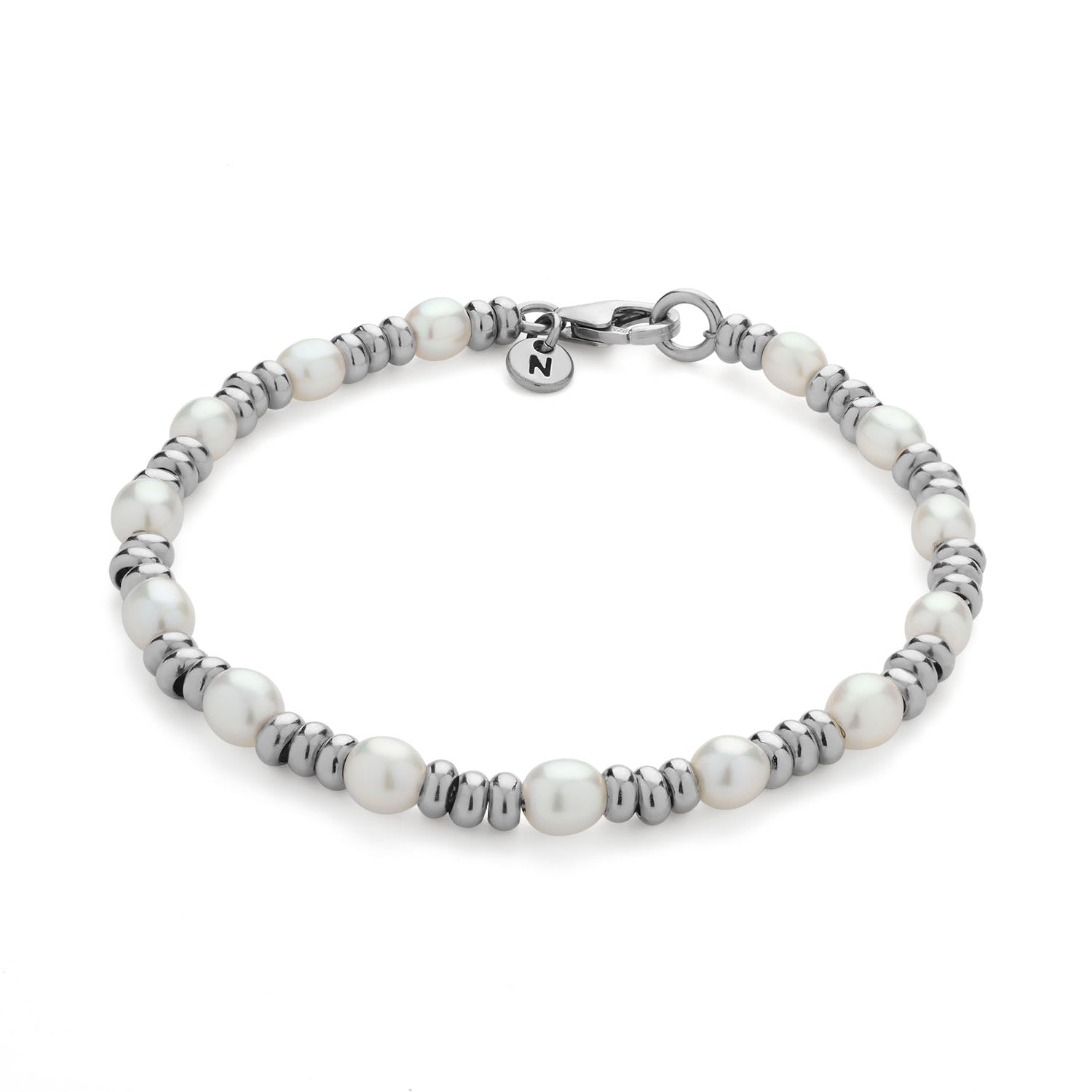 Ellen Gem White Pearl Bracelet Sterling Silver