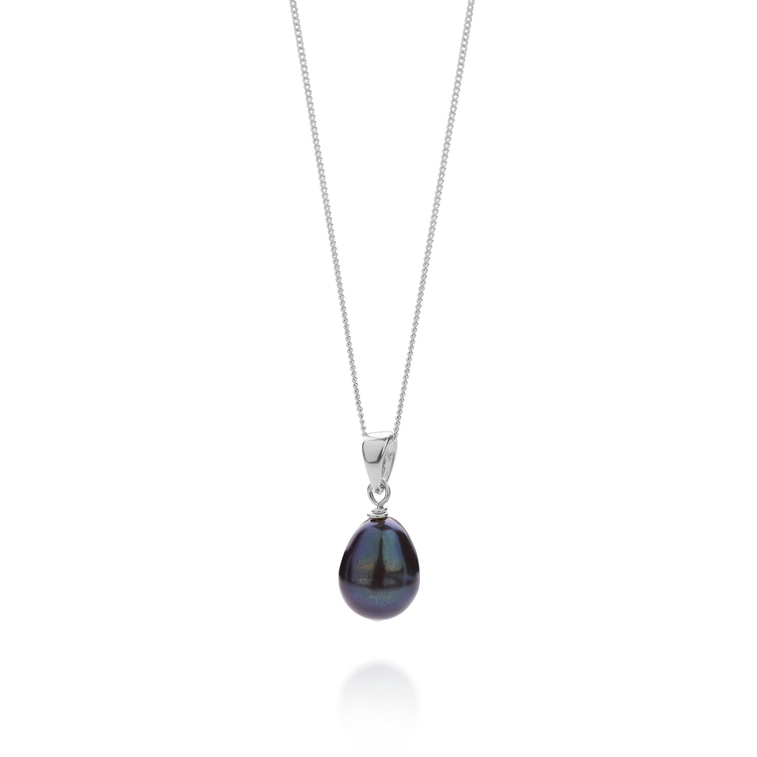 Ellen Mini Peacock Pearl Drop Necklace Sterling Silver