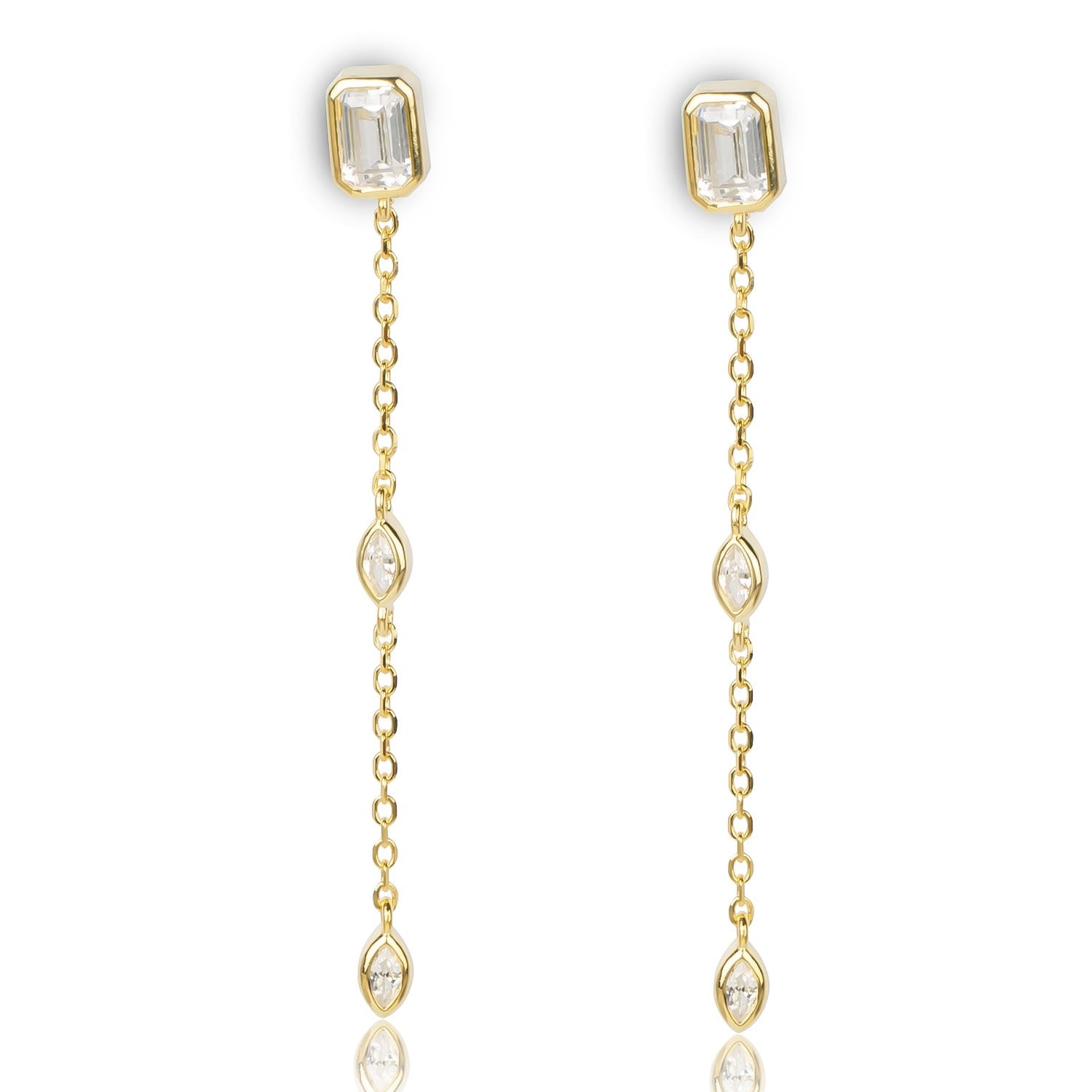 Elona Baguette Stone Earring