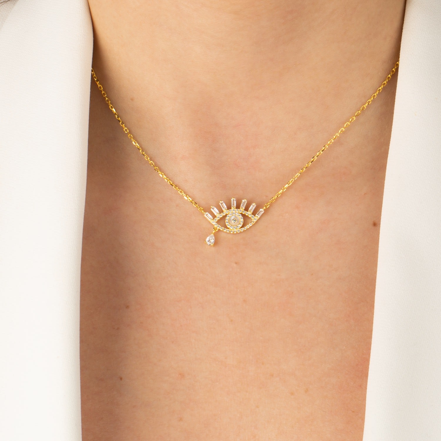 Elona Evil Eye Necklace - Gold