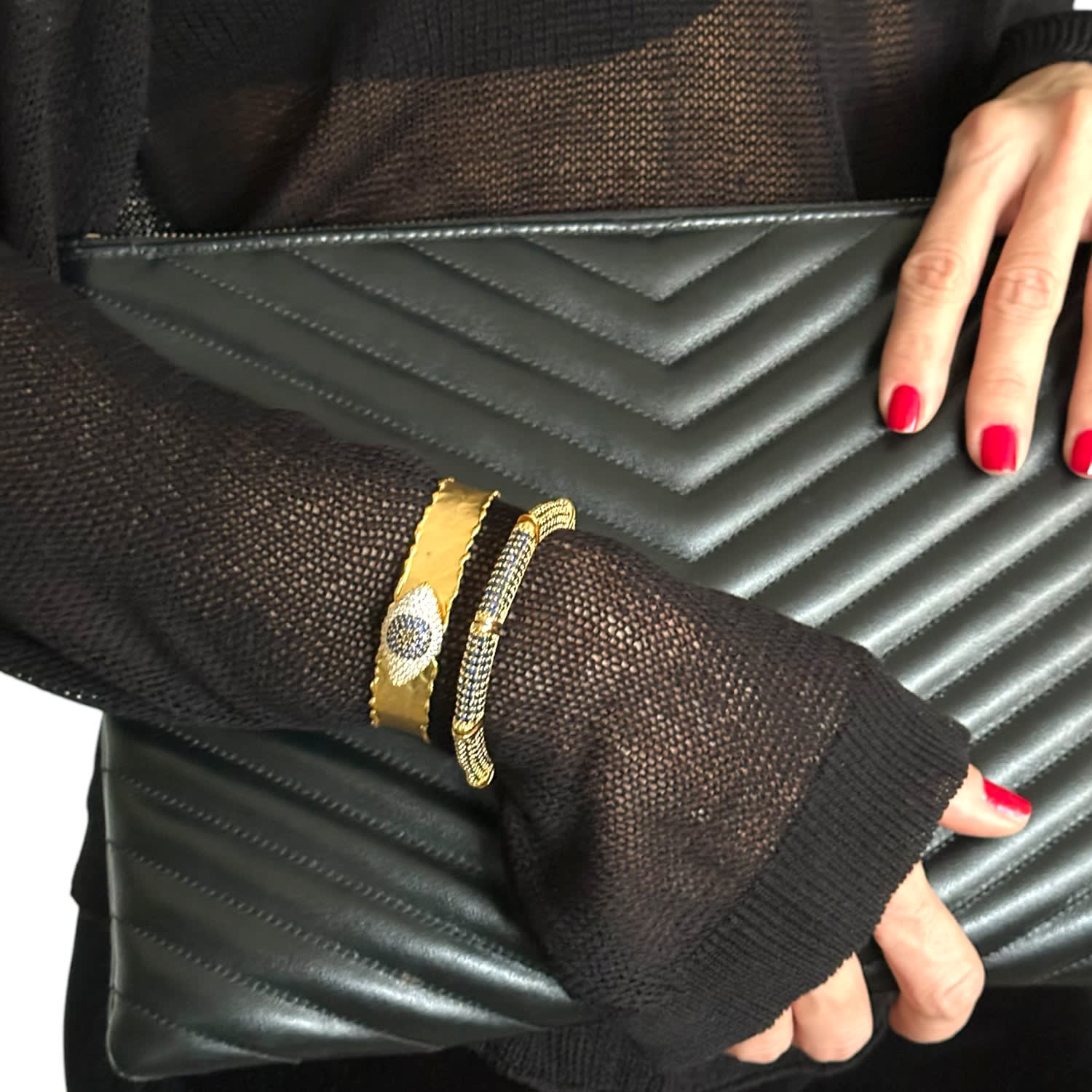 Shine Cuff Dark Blue Bracelet