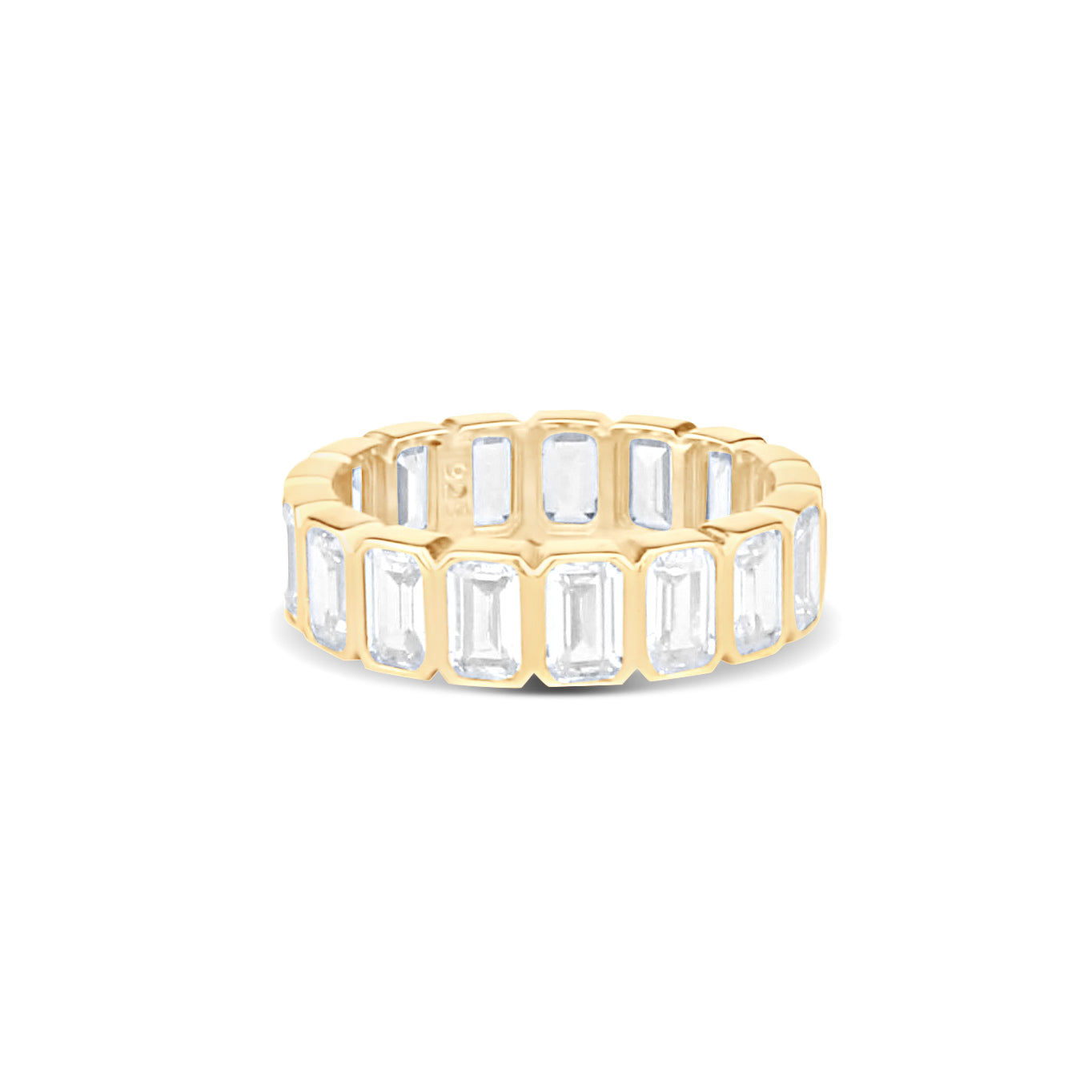 Emerald Bezel-Set Eternity Band - Gold