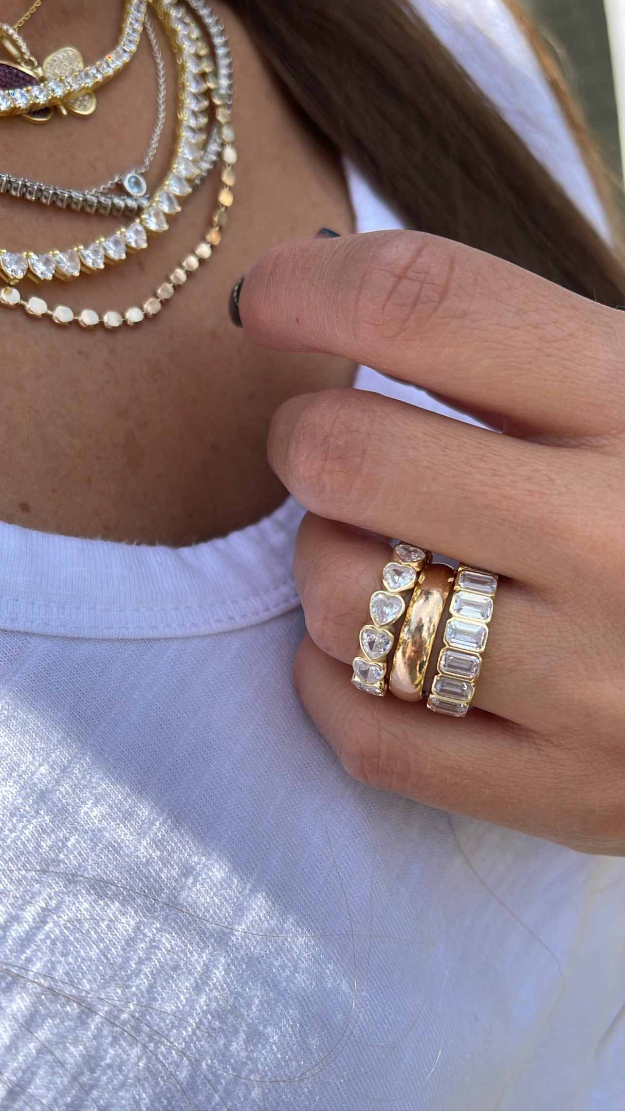 Emerald Bezel-Set Eternity Band - Gold