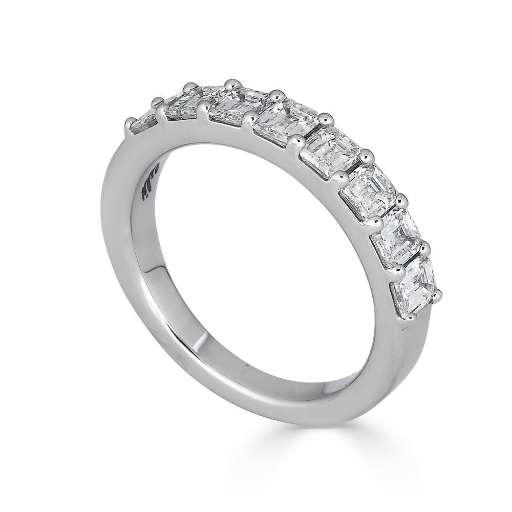 Emerald Cut Diamond Half Eternity Band
