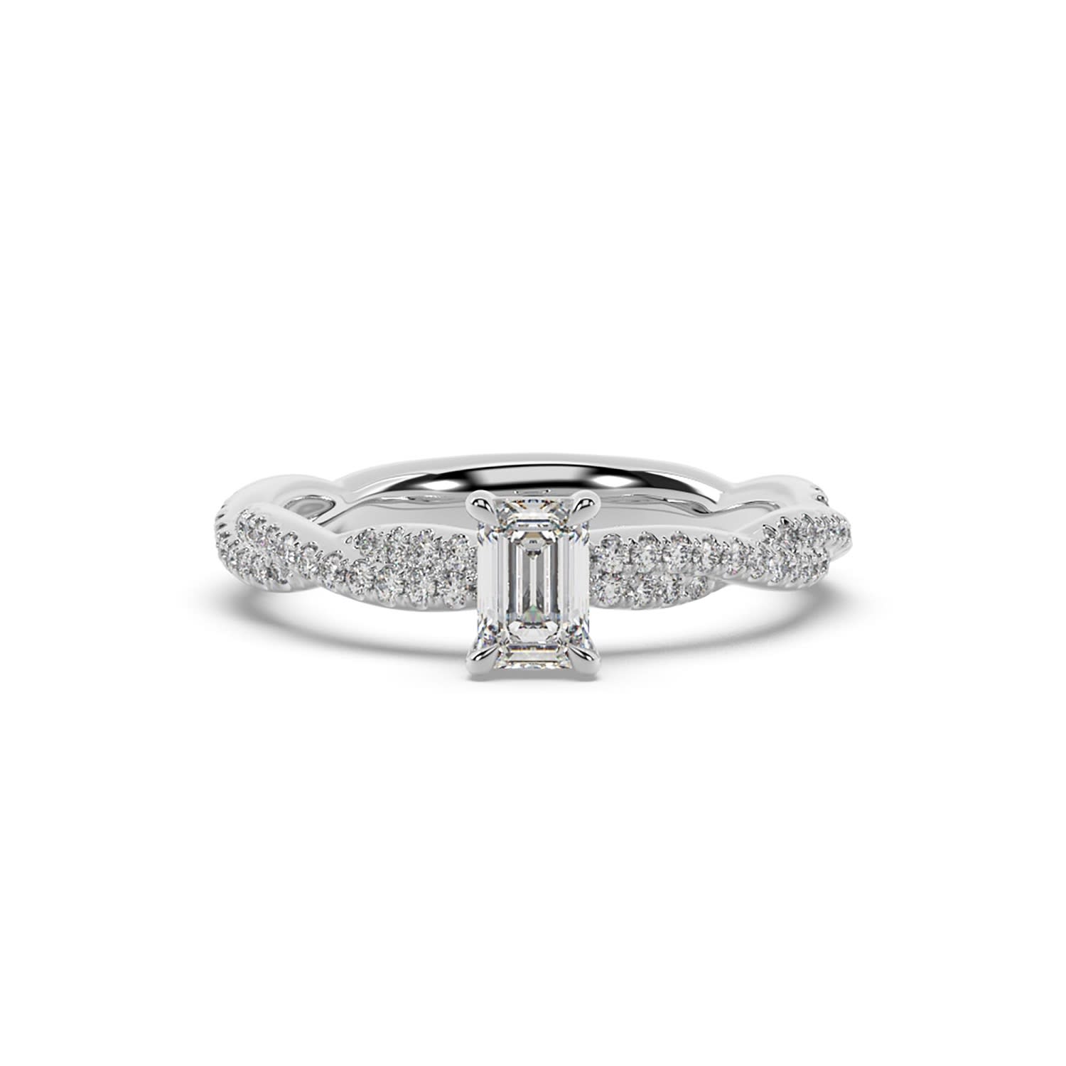 Emerald Cut Lab Grown Diamond Cocktail Ring In White Gold