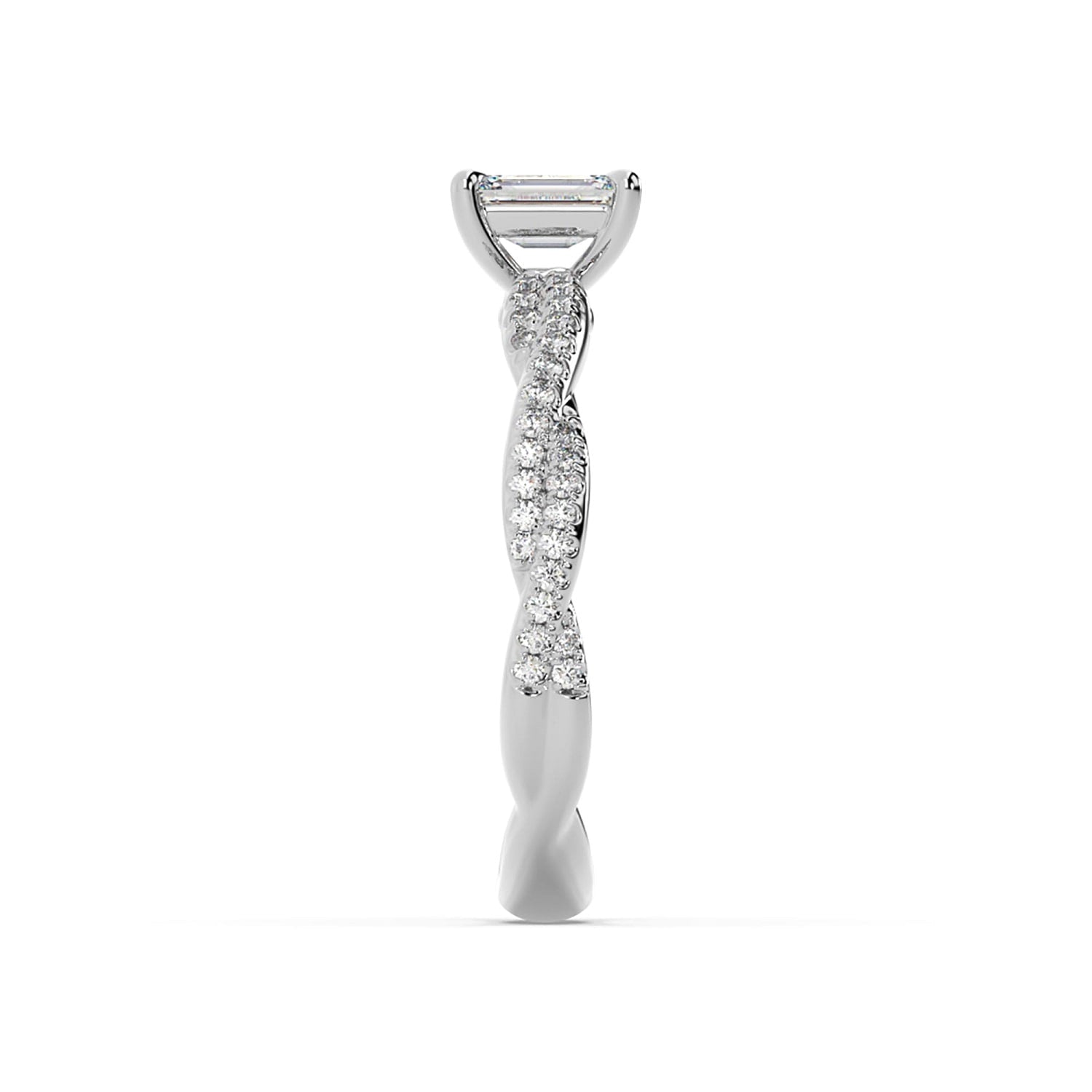 Emerald Cut Lab Grown Diamond Cocktail Ring In White Gold