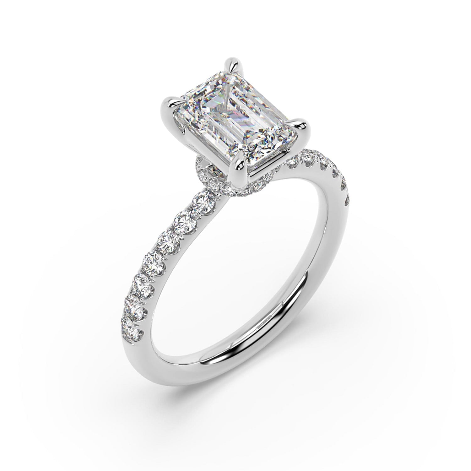 Genuine Lab Grown Diamond Designer Ring In White Gold