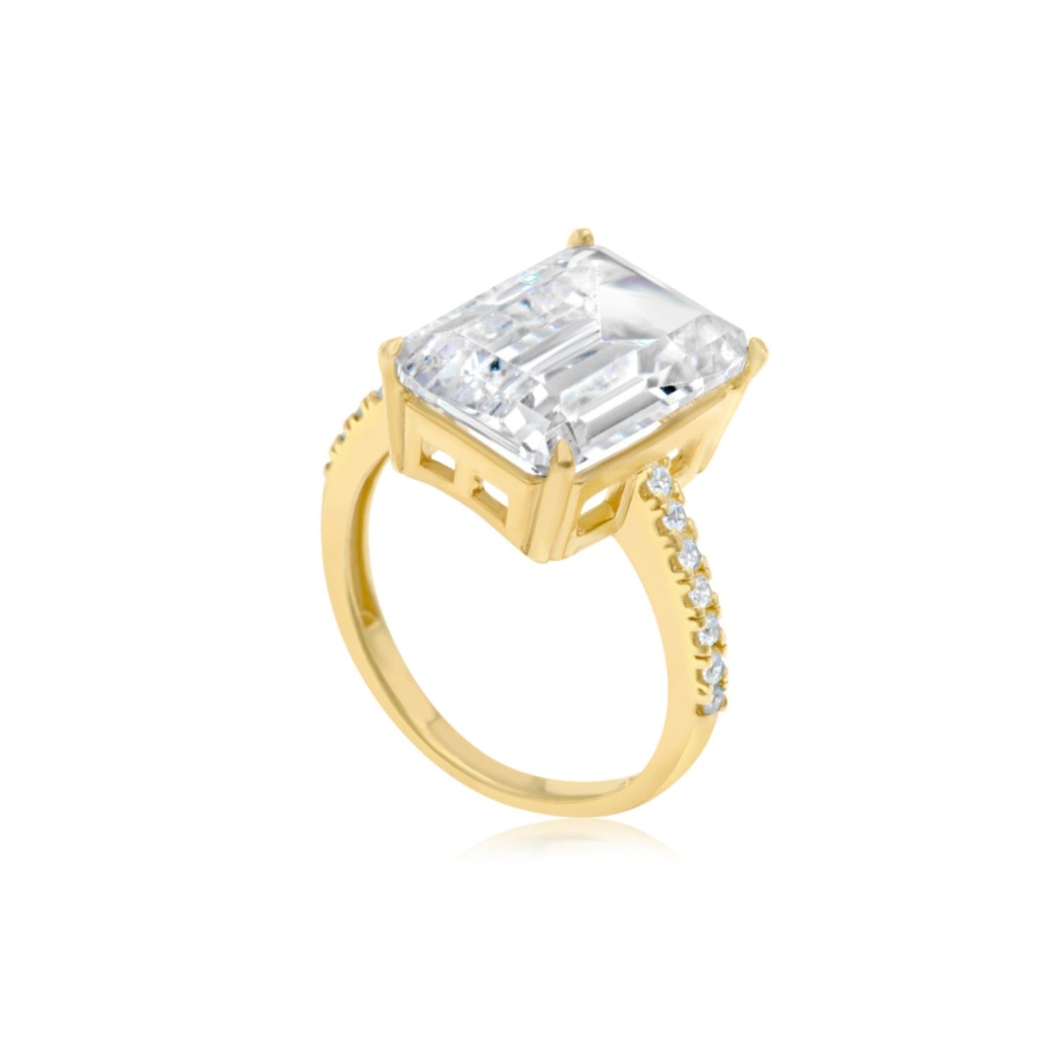 Emerald Cut Statement Ring - Gold