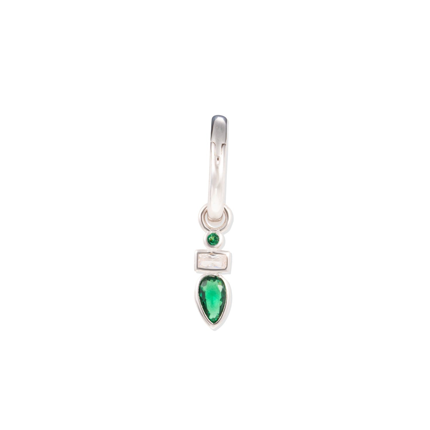 Emerald Drop Huggie Earring