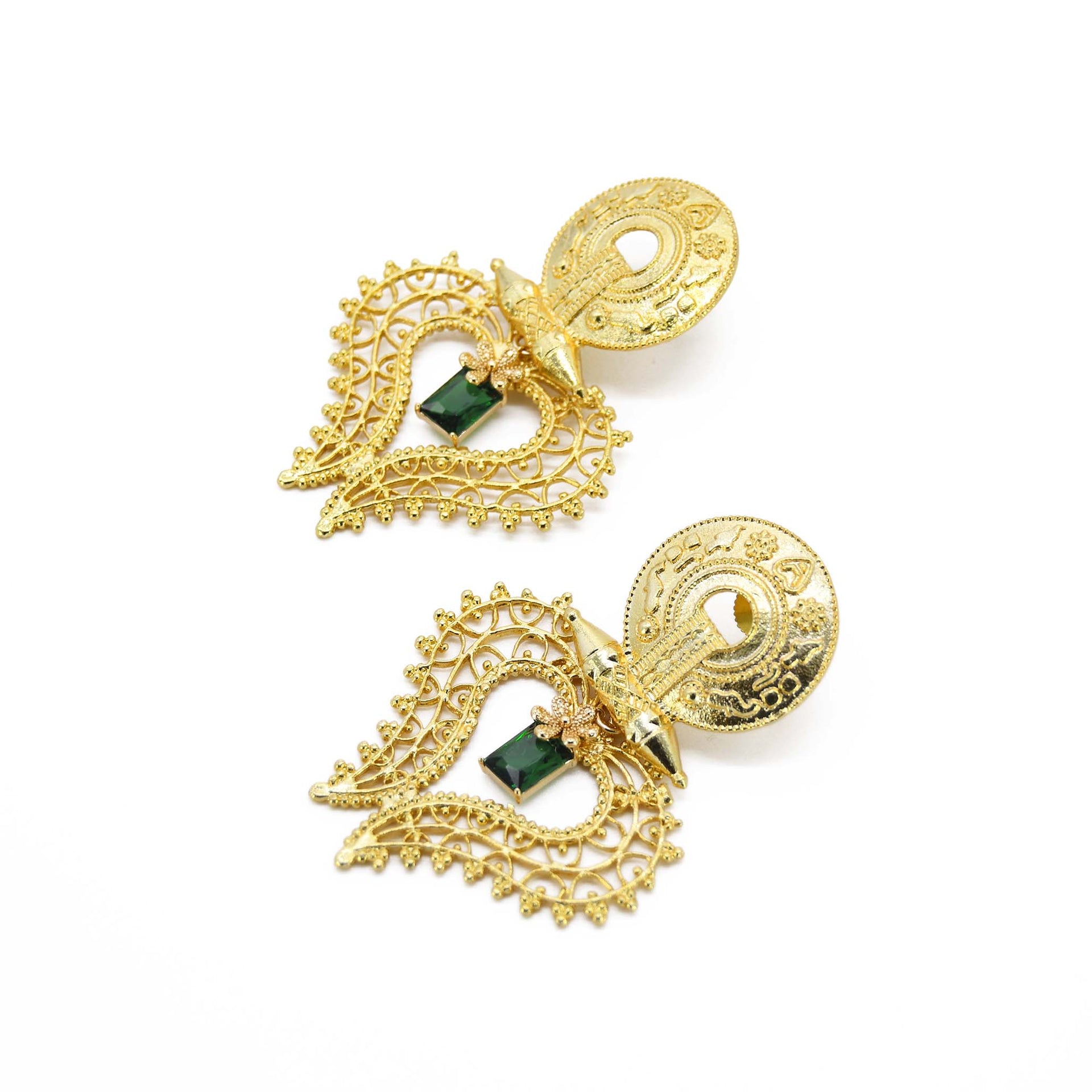 Emerald Heart Handmade Drop Earring