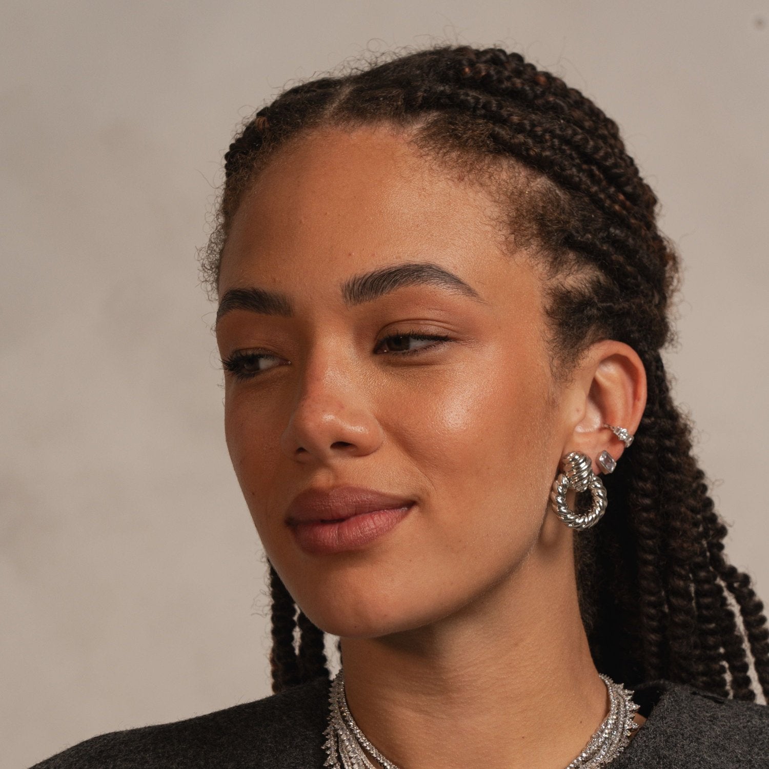Emerald Prong Studs - Silver