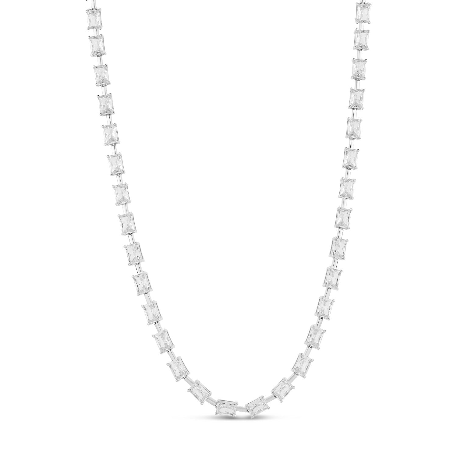 Emerald Shape Bar Tennis Necklace