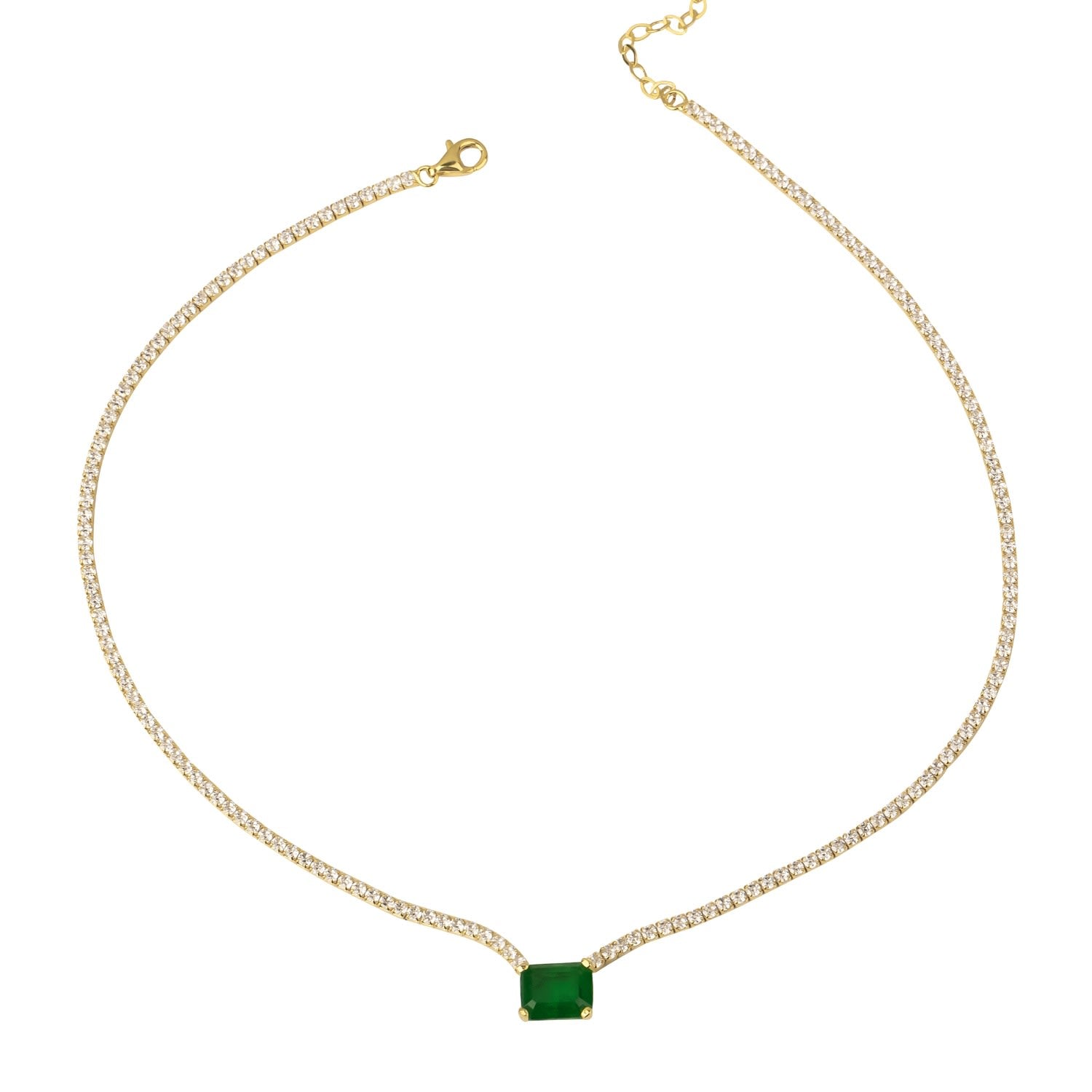 Emerald Tennis Choker Necklace