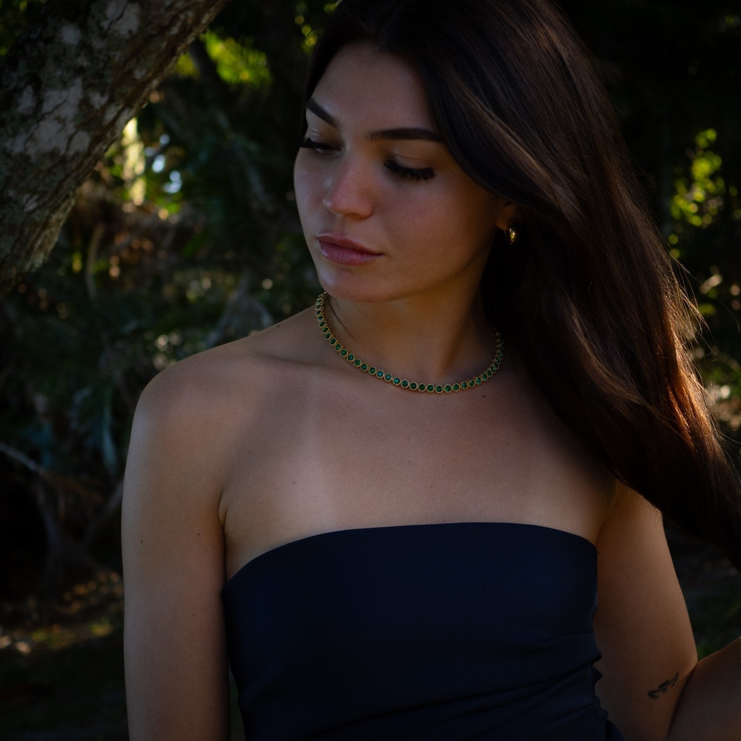 Emerald Tennis Mystic Necklace - Green