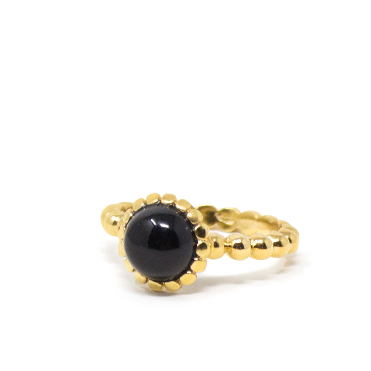 Onyx Beady Stacking Ring