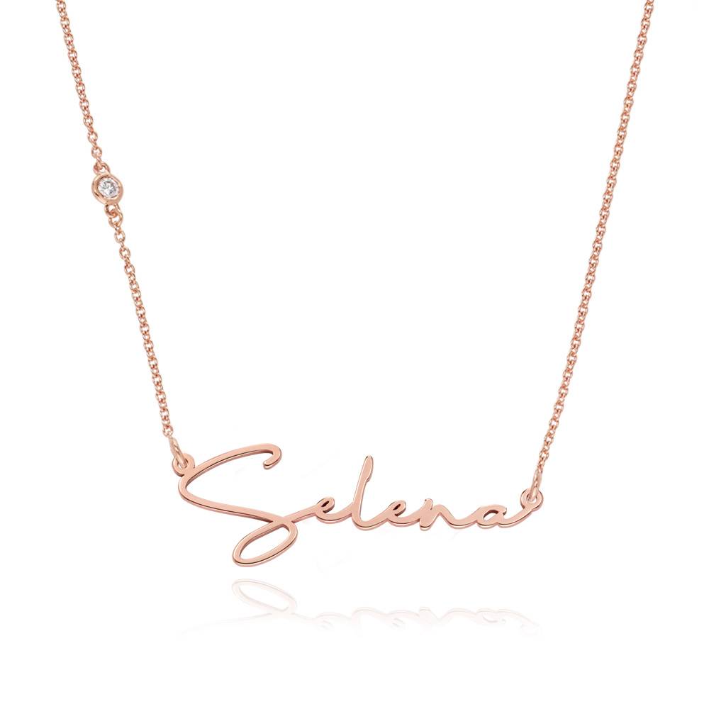 Paris Name Necklace with Diamonds - Rose Gold Vermeil