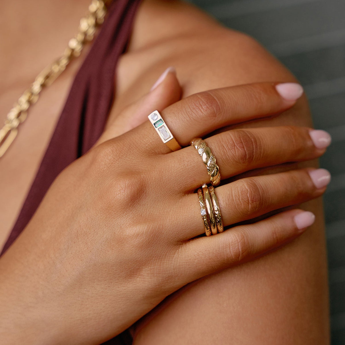 Emperor Gold Stacking Ring