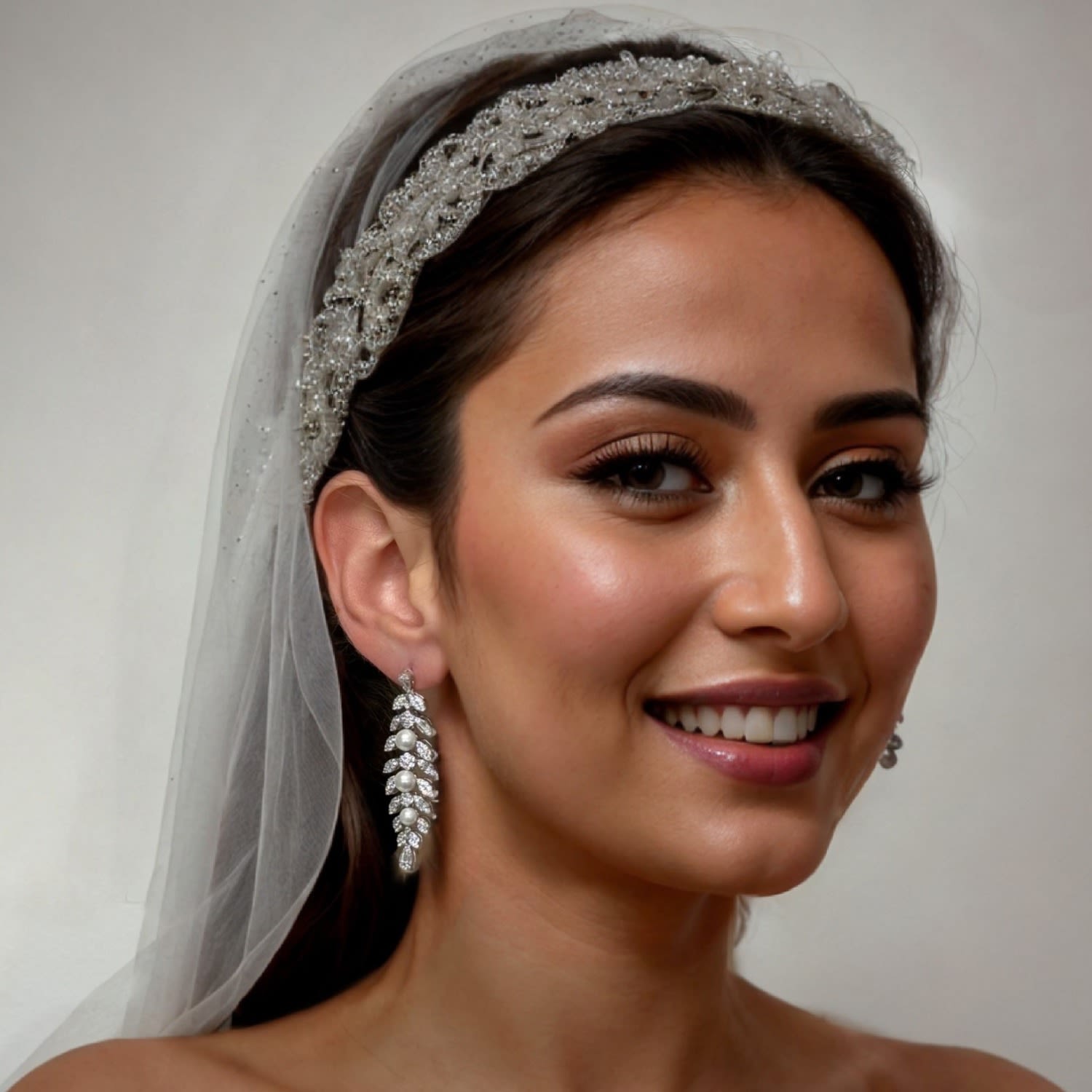 Empress Pearl Petal Drop Earrings Silver