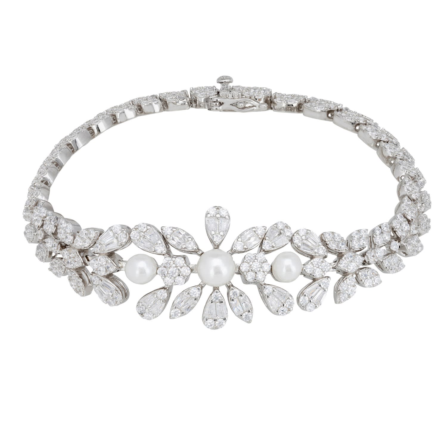 Empress Pearl Petal Tennis Bracelet