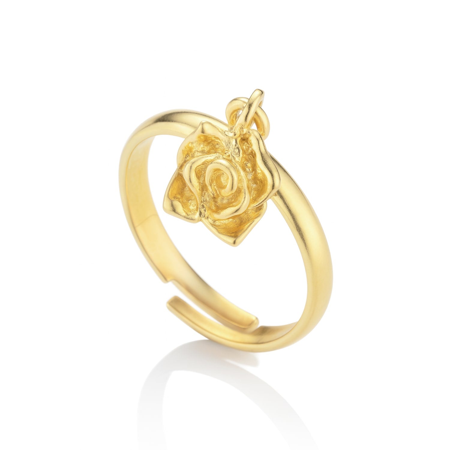 En Vivo Silver Ring, Gold-Plated Adjustable