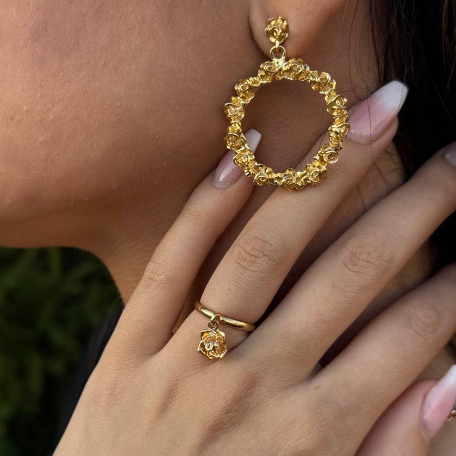 En Vivo Silver Ring, Gold-Plated Adjustable