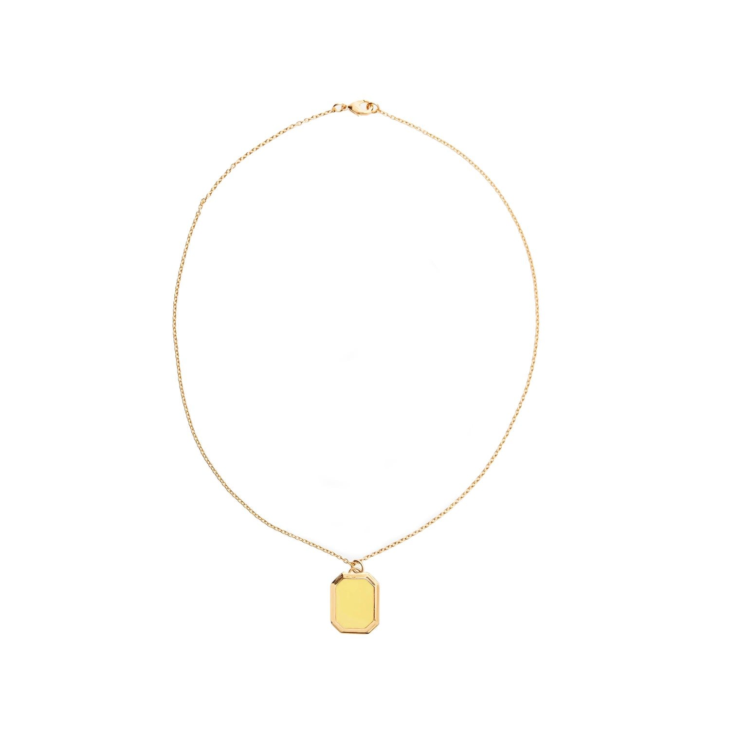 Enamel Pendant Necklace - Gold! - Yellow & Orange