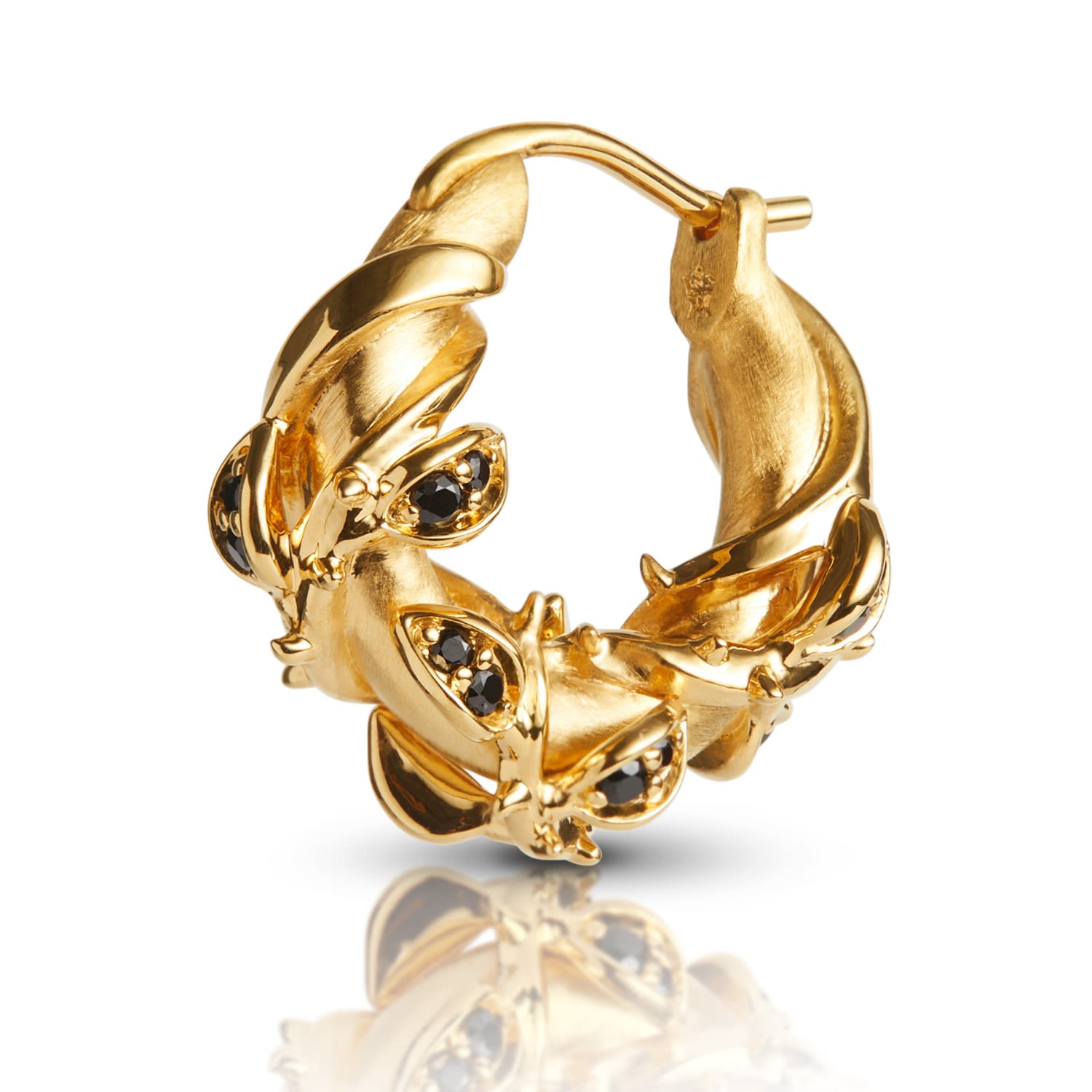 Enchanted Black Forest Hoop Earring - Gold Vermeil