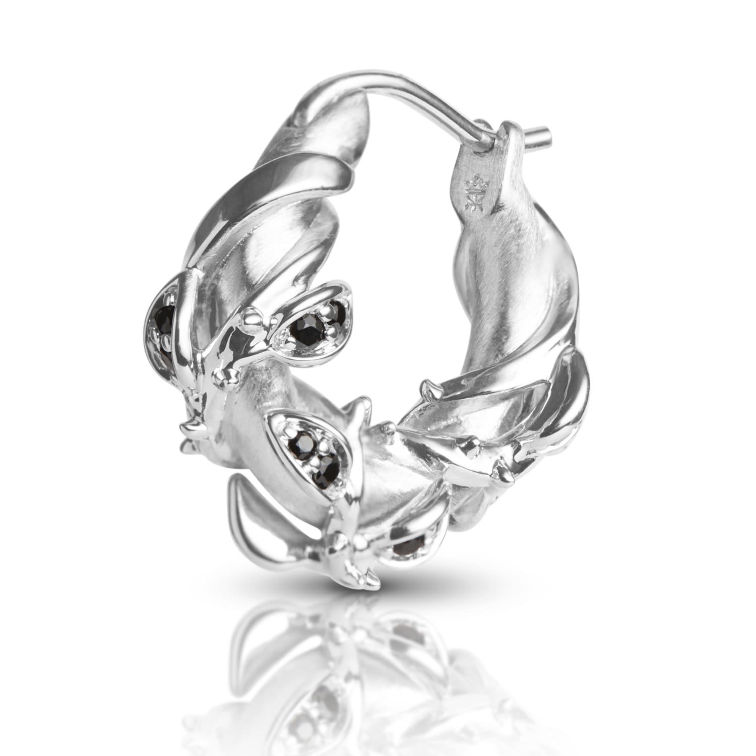 Enchanted Black Forest Hoop Earring - Silver