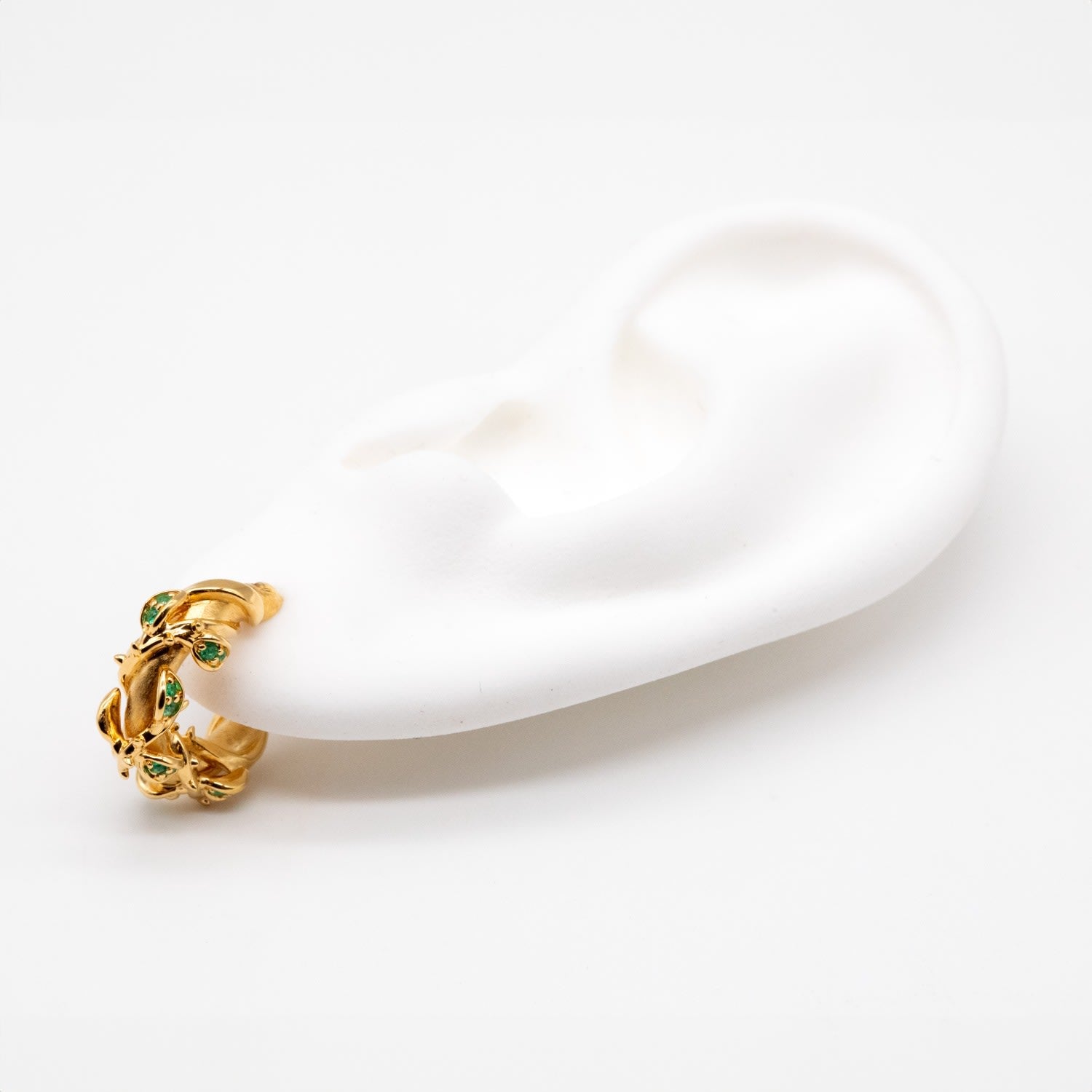 Enchanted Emerald Forest Hoop Earring - Gold Vermeil