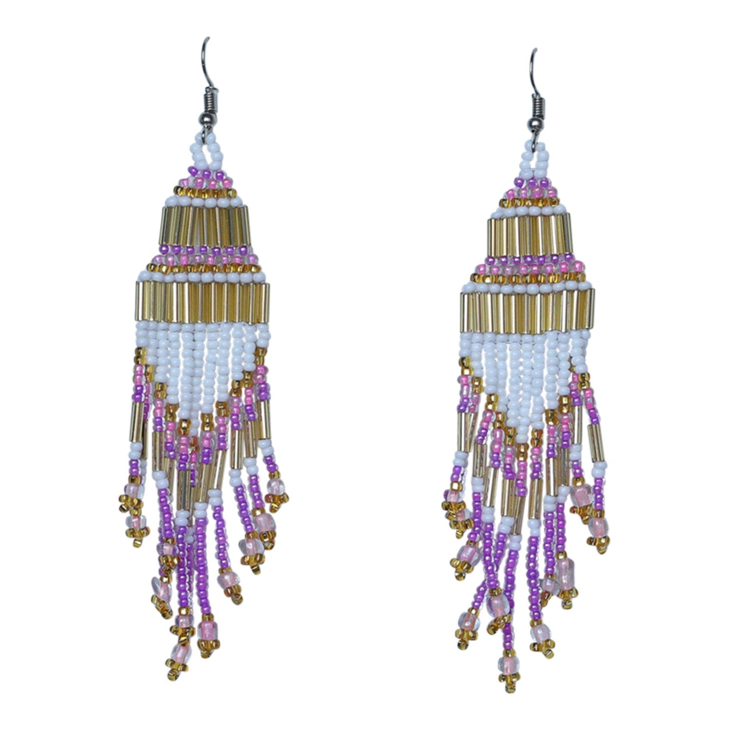 Encuentro Beaded Boho Earrings - Golden Light