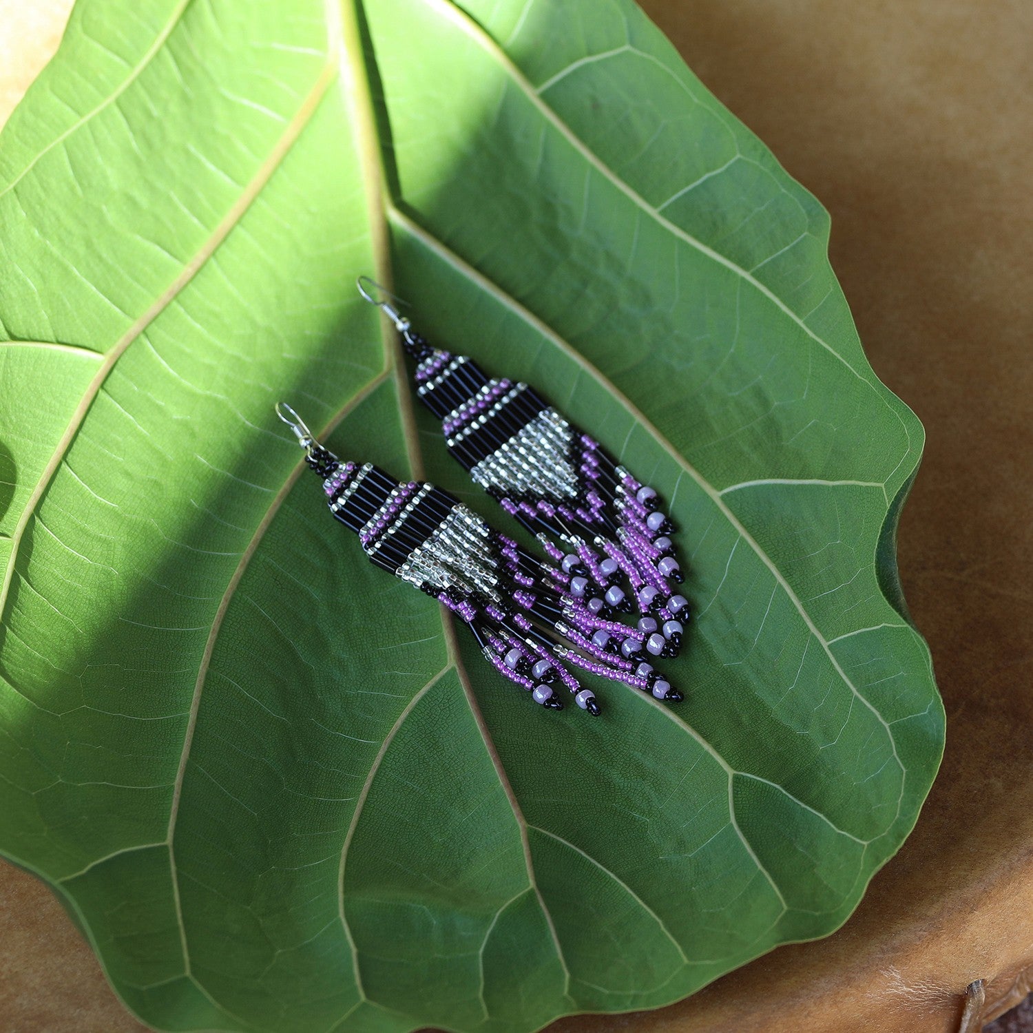 Encuentro Beaded Boho Earrings - Lavender Love