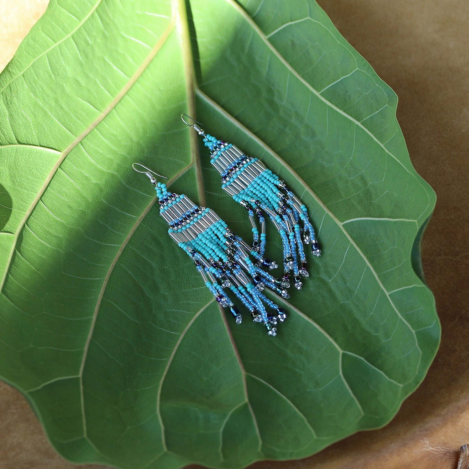 Encuentro Beaded Boho Earrings - Turquoise Water