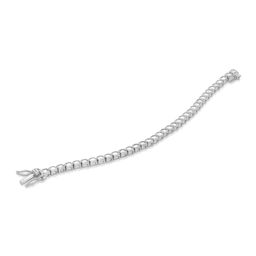 Endless Grace Tennis Bracelet in Silver with Heart Cubic Zirconia