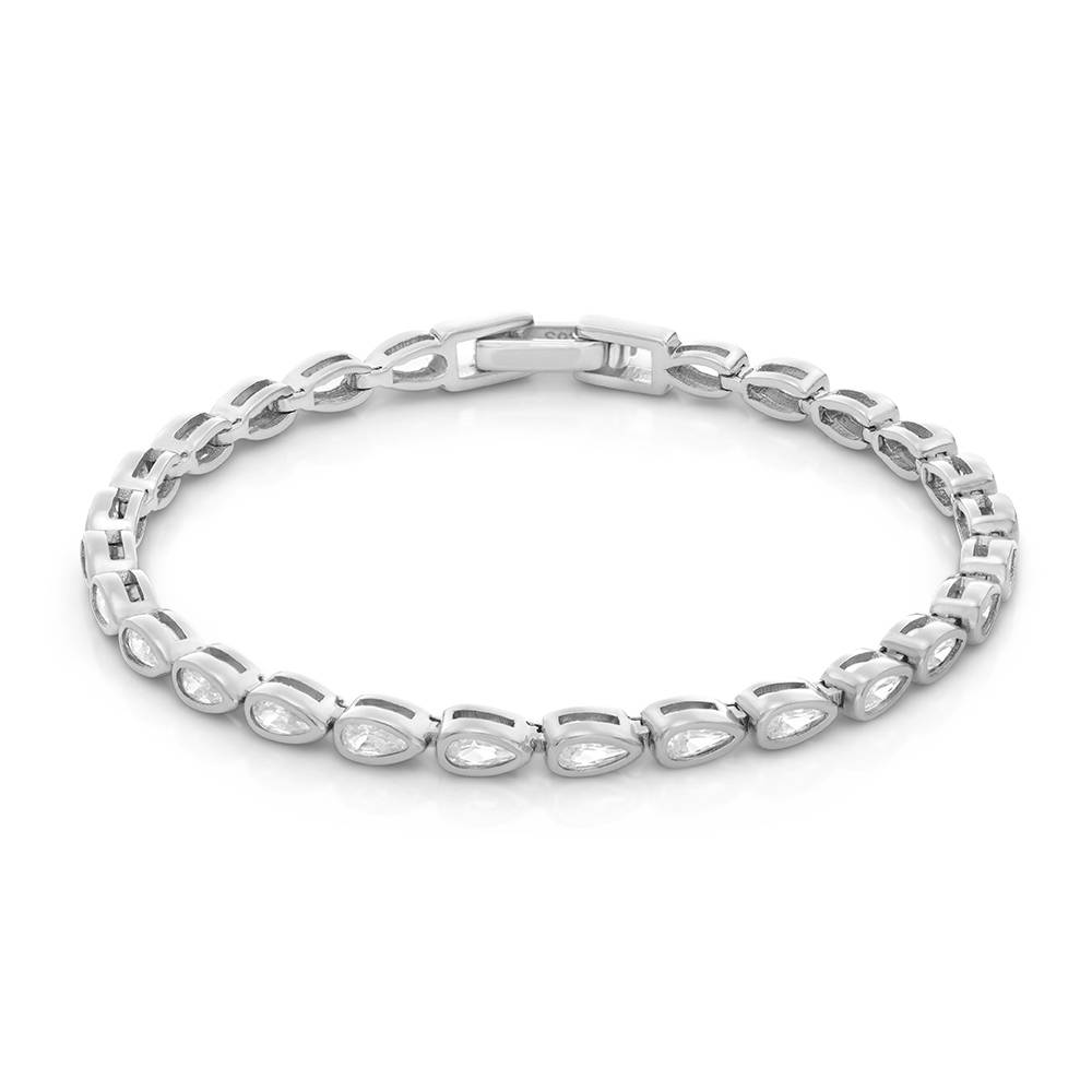 Endless Grace Tennis Bracelet in Silver with Pear Cubic Zirconia