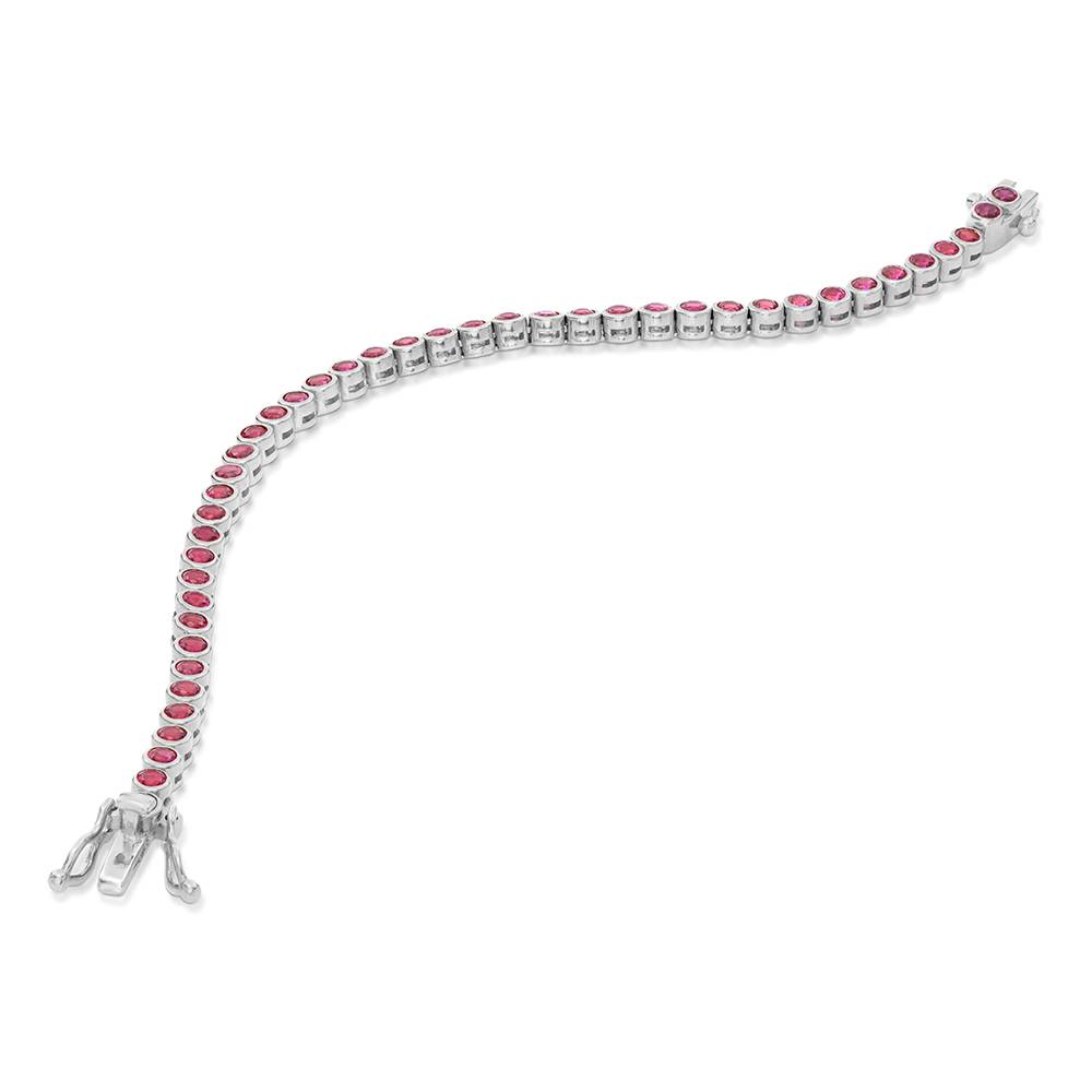 Endless Grace Tennis Bracelet in Silver with Round Red Cubic Zirconia