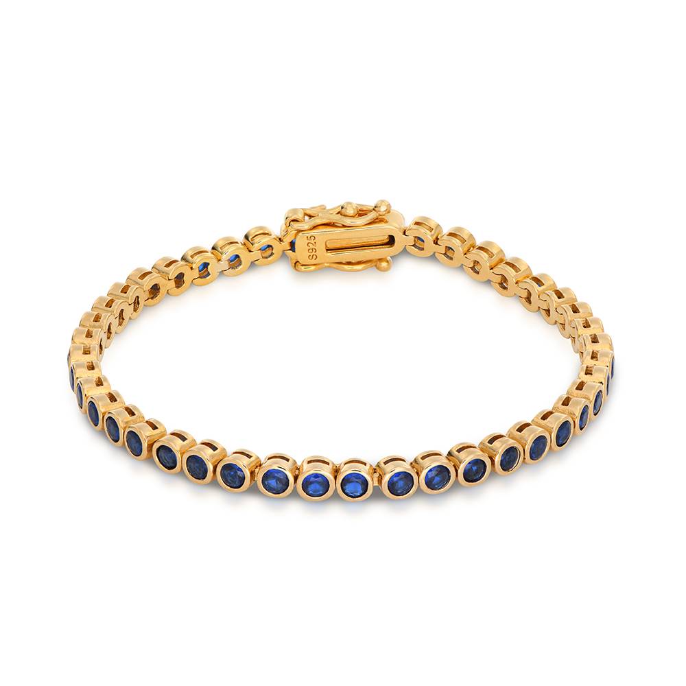 Endless Grace Tennis Bracelet in Vermeil with Round Blue Cubic Zirconia